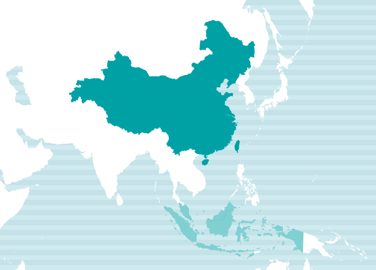 中国語使用地域地図