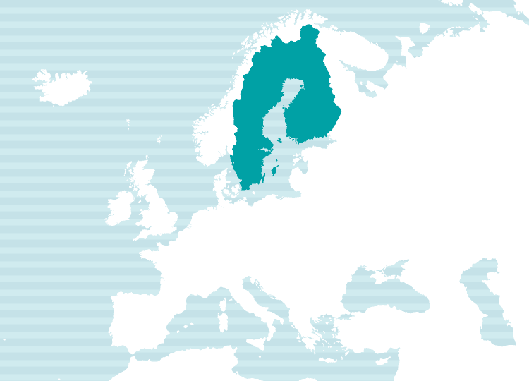 スウェーデン語使用地域地図